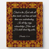 箴言3:5-6イーゼルの額 フォトプラーク (正面)