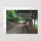 箴言3:5-6キリスト教の聖書の詩のポスター ポストカード (正面/裏面)