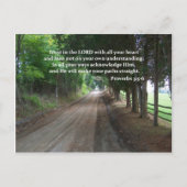 箴言3:5-6キリスト教の聖書の詩のポスター ポストカード (正面)