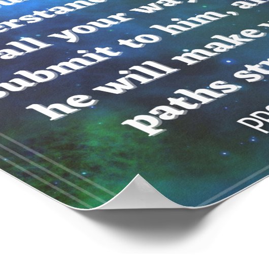 箴言3:5-6ポスター ポスター (角)