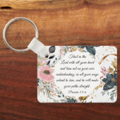 箴言3:5-6主なる聖書の聖句への信頼 キーホルダー (裏面)