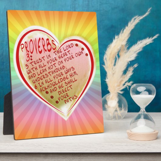 箴言3:5-6主に信頼を与えハート フォトプラーク (側面)