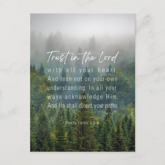 箴言3:5-6主への信頼 ポストカード (正面)