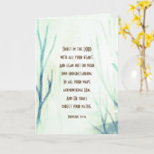 箴言3:5-6主を信じてハート カード (黄色い花)