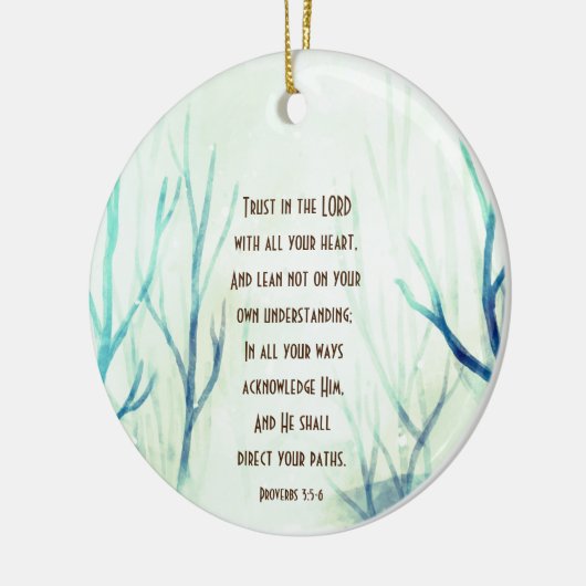 箴言3:5-6主を信じてハート セラミックオーナメント (左)