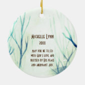 箴言3:5-6主を信じてハート セラミックオーナメント (裏面)