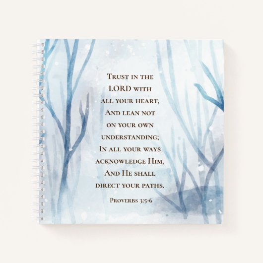 箴言3:5-6主を信じてハート ノートブック (正面)