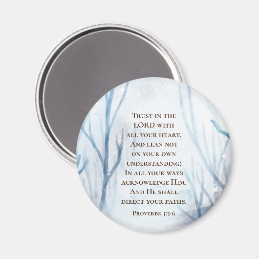 箴言3:5-6主を信じてハート マグネット (正面/裏面)