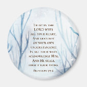 箴言3:5-6主を信じてハート マグネット (正面)