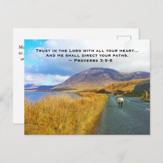 箴言3:5-6主を信頼せよ、美しいアイルランド ポストカード (正面/裏面)