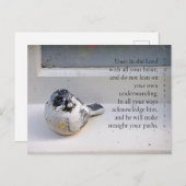 箴言3:5-6窓敷居鳥はがき シーズンポストカード (正面/裏面)