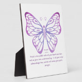 箴言3:5,6聖なる書物、 経典インスピレーション蝶 フォトプラーク (側面)