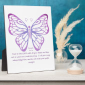 箴言3:5,6聖なる書物、 経典インスピレーション蝶 フォトプラーク (側面)