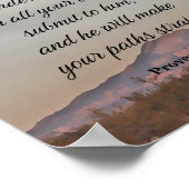 箴言3:5-6聖書の感動的聖句 ポスター (角)