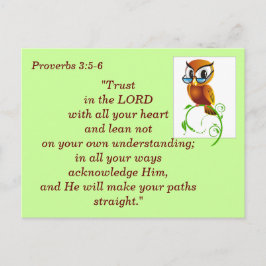 箴言3:5-6聖書を信じる聖句の記憶 ポストカード