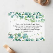 箴言3:5-6英語ビルマのツタ白いノートカード ノートカード (正面/裏面インサイチュ)