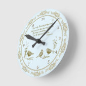 箴言3:5-6鳥と花の壁時計 ラウンド壁時計 (傾斜)