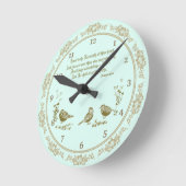 箴言3:5-6鳥と花の壁時計 ラウンド壁時計 (傾斜)