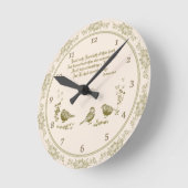 箴言3:5-6鳥と花の壁時計 ラウンド壁時計 (傾斜)