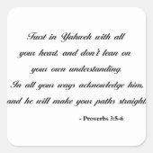 箴言3:5-6 |バイブル引用文 スクエアシール (正面)