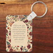 箴言3:5-6 主を信頼せよ ビンテージ フラワーリング キーホルダー (裏面)