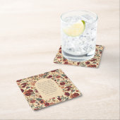 箴言3:5-6 主を信頼せよ ビンテージ フラワーリング スクエアペーパーコースター (インサイチュ)