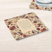 箴言3:5-6 主を信頼せよ ビンテージ フラワーリング スクエアペーパーコースター (アングル)