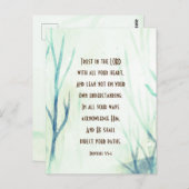 箴言3:5-6 主を心から信頼する ポストカード (正面/裏面)