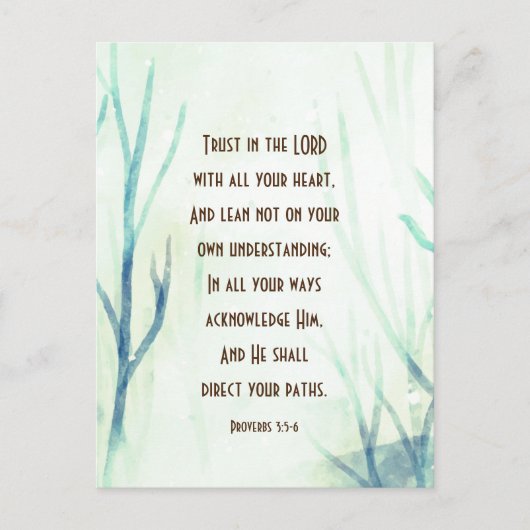 箴言3:5-6 主を心から信頼する ポストカード (正面)