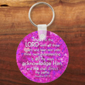 箴言3:5-6 KJV主への信頼 キーホルダー (正面)