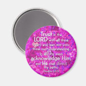 箴言3:5-6 KJV主への信頼 マグネット (正面/裏面)