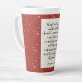 箴言3:5-6 KJV聖書の詩のイメージ カフェラテマグ (左アングル)