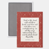 箴言3:5-6 KJV聖書の詩のイメージ マグネット (正面/裏面)