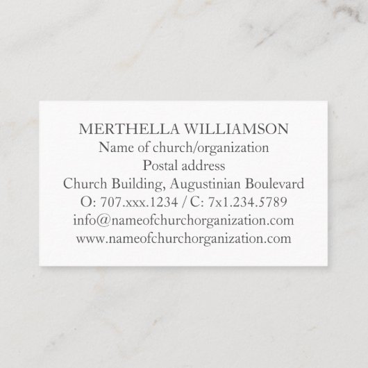 箴言3:5 | TRUST IN THE LORD|神の手は安全 名刺 (裏面)