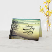 箴言3:6彼はあなたの道を導く聖書の聖句 カード (黄色い花)