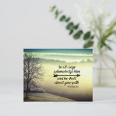 箴言3:6彼はあなたの道を導く聖書の聖句 ポストカード (スタンド正面)