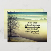 箴言3:6彼はあなたの道を導く聖書の聖句 ポストカード (正面/裏面)