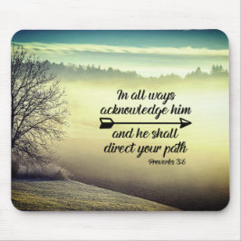 箴言3:6彼はあなたの道を導く聖書の聖句 マウスパッド