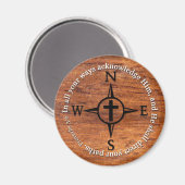 箴言3:6自分の道を導く聖書の詩コンパス マグネット (正面/裏面)