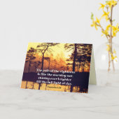 箴言4:18義の聖書の聖句の道 カード (黄色い花)