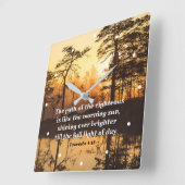 箴言4:18義の聖書の聖句の道 スクエア壁時計 (傾斜)