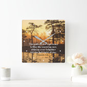 箴言4:18義の聖書の聖句の道 スクエア壁時計 (ホーム)