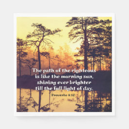 箴言4:18義の聖書の聖句の道 スタンダードランチョンナプキン