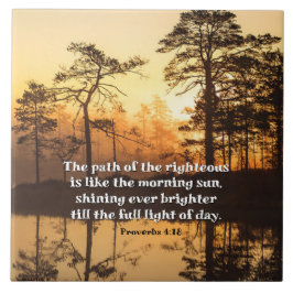 箴言4:18義の聖書の聖句の道 タイル