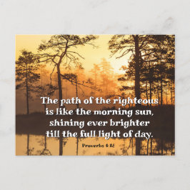 箴言4:18義の聖書の聖句の道 ポストカード