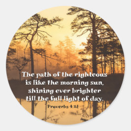 箴言4:18義の聖書の聖句の道 ラウンドシール