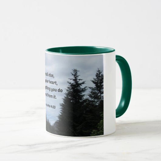 箴言4:23何よりも、あなたのハートを守りなさい マグカップ (正面右)