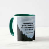 箴言4:23何よりも、あなたのハートを守りなさい マグカップ (正面左)