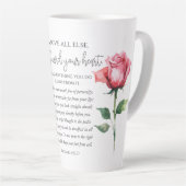 箴言4:23-27あなたのハート聖なる書物、 経典の花を守る カフェラテマグ (右アングル)