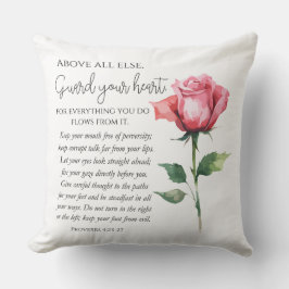 箴言4:23-27あなたのハート聖なる書物、 経典の花を守る クッション